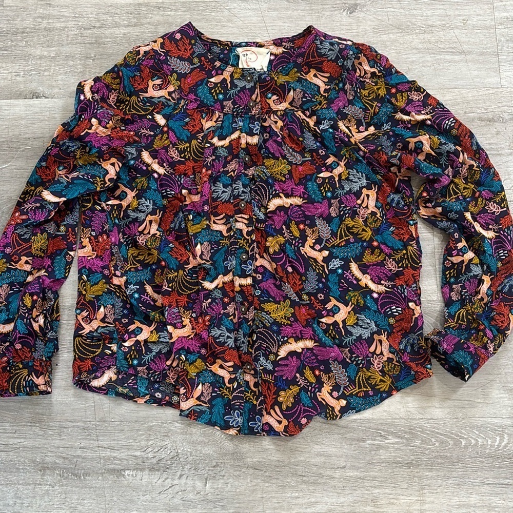 Anthropologie 25 of 52 conversations limited edition  animal print shirt Sz 0